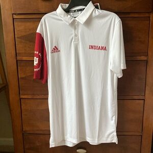 Adidas Men's Indiana University Polo Shirt - Large - White - New